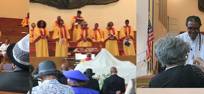 Siloam’s choir and congregation celebrating worship